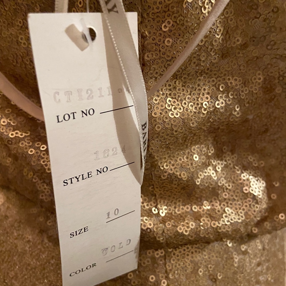 Gold Sequin long formal dress - Picture 4 of 10